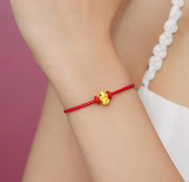 CHOW TAI FOOK 周大福 SOINLOVE萌寵小金龍小金蛇黃金轉(zhuǎn)運(yùn)珠配手繩