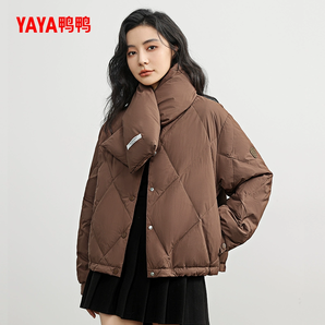 90%絨子含量！鴨鴨 女款韓版時(shí)尚輕薄短款羽絨服 4色