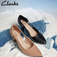 好看也好穿！Clarks 其樂(lè) KATALEYNA RAE卡塔系列 女士真皮鏤空尖頭高跟單鞋