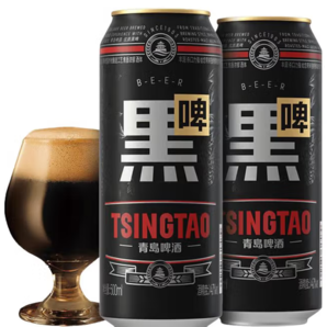Tsingtao 青島啤酒 黑啤500mL*12罐整箱 贈(zèng)禧罐500mL*4罐