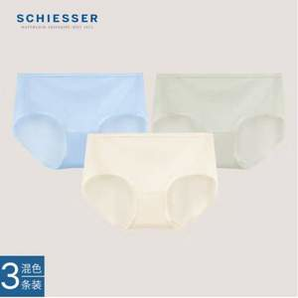 SCHIESSER 舒雅 女士Becover冰絲3A抑菌網(wǎng)眼透氣裸感平角內(nèi)褲 3條裝
