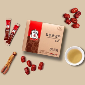 韓國進口！正官莊 紅參速溶粉養(yǎng)生茶 3g*50包