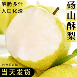 地標(biāo)產(chǎn)品！京覓 碭山酥梨 凈重4.5斤 6-9個(gè) 單果250g+