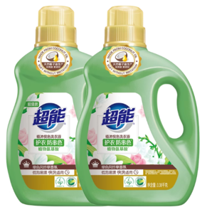 護衣防串色！超能 植沐悅色洗衣液 3.38kg*2瓶（13.52斤）