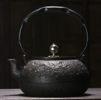 日本原裝進口！鶴壽堂 45巖肌 純手工無涂層鑄鐵茶壺800mL