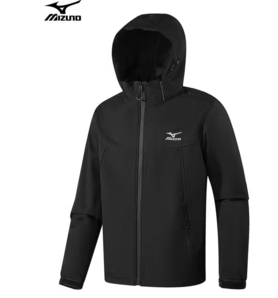 防風(fēng)防潑水！Mizuno 美津濃 男士戶外加絨保暖戶外軟殼 A2CE4506
