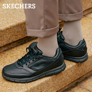 休閑大方！Skechers 斯凱奇 77156 男士軟底耐磨休閑商務(wù)鞋