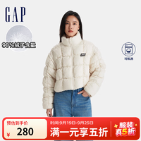 Gap 蓋璞 女士可拆卸袖子立領(lǐng)羽絨服外套羽絨服 606191