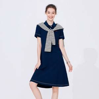Navigare 意大利小帆船 女士氣質(zhì)修身短袖Polo連衣裙2322874506