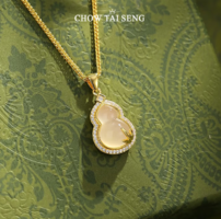 竹報福祿！Chow Tai Seng 周大生 竹報福祿葫蘆玉髓純銀項鏈