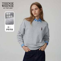 Teenie Weenie 小熊 商場(chǎng)同款 女士純棉簡(jiǎn)約圓領(lǐng)套頭衛(wèi)衣 TTMA244901P