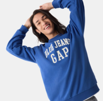 2025春季新款 ！Gap 蓋璞 男女同款鉤織logo圓領(lǐng)衛(wèi)衣