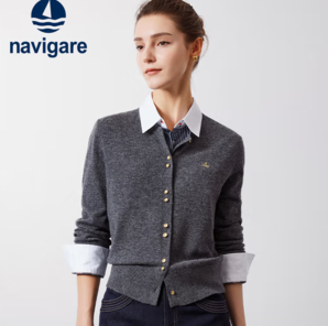 100%綿羊毛！Navigare 意大利小帆船 女士全羊毛針織開衫 合集