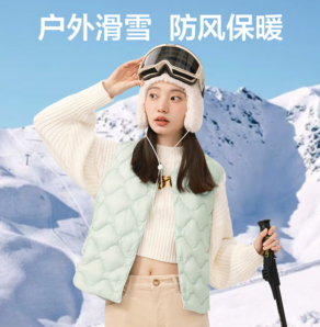 限尺碼！網(wǎng)易嚴(yán)選 輕暖系列女式90白鴨絨石墨烯抗菌羽絨背心 4038882