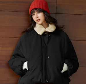 巴恩風(fēng)羽絨服！Semir 森馬 女士可脫卸毛領(lǐng)巴恩風(fēng)花苞羽絨服109725113017 三色