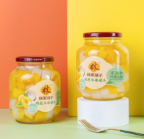 林家鋪子 雙色黃桃椰果水果罐頭 1kg