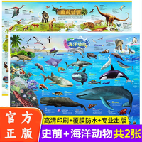 《史前動物+海洋動物+太陽系+南極+北極》兒童掛圖
