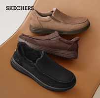秋冬加絨款！Skechers 斯凱奇 2025年新款男士秋冬加絨一腳蹬閃穿鞋 205606