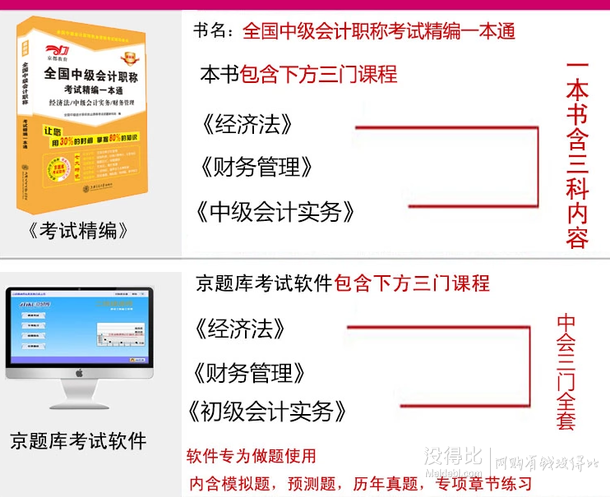 京都图书  中级会计职称考试精编一本通+题库   9.9元包邮