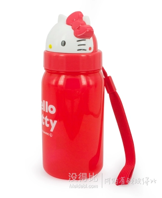 萌萌哒！Skater斯凯达Hello Kitty儿童吸管水杯水壶 带挂绳 350ml