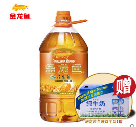 华东专享：金龙鱼 特香花生油 4L（非转，1级）+纽麦福 低脂牛奶 250ml*12盒 69.9元用新人-10劵更划算