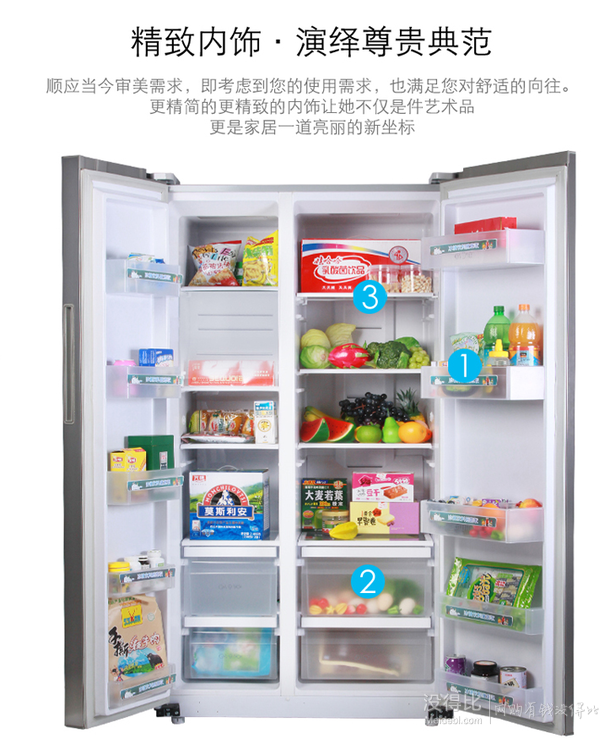 KONKA  康佳  BCD-558WD5EGY  对开门冰箱 2749元（2999-20050白条）