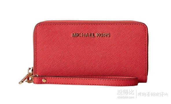 Michael Kors 迈克·科尔斯 Jet-Set系列 十字纹长款钱包 红色