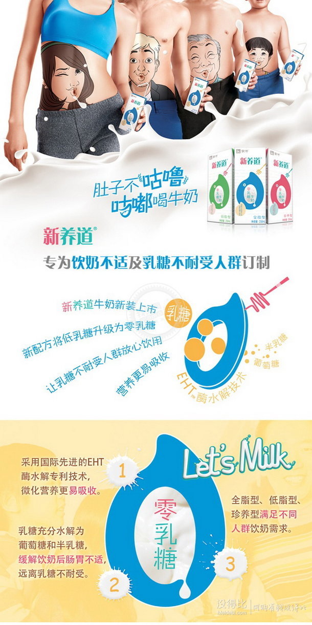 蒙牛 新养道零乳糖牛奶（全脂型）苗条装250ml*12