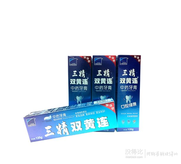 手慢无：三精双黄连 冬青薄荷香型 中药牙膏120g*4支 43.6元