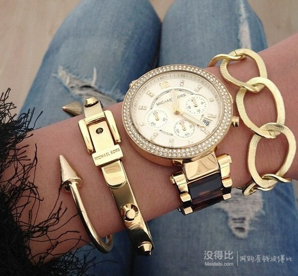 MichaelKors MK5688 女士镶钻手表Parker Chronograph 