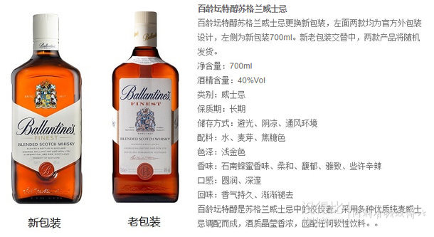 20点！Ballantine's 百龄坛 特醇苏格兰威士忌 700ml  99元包邮，可3件8折