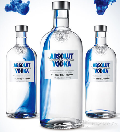 Absolut Vodka绝对伏特加 绝对原创限量版 700ml   折63元（88元，满499-150）