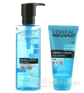 拼单新低！LOREAL 欧莱雅 水能劲爽洁面啫喱50ml+水能水凝露120ml 36元(69，199-100)