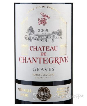 CHATEAU DE CHANTEGRIVE GRAVES 法国翠鸣古堡 干红葡萄酒 2009 750ml  118元包邮
