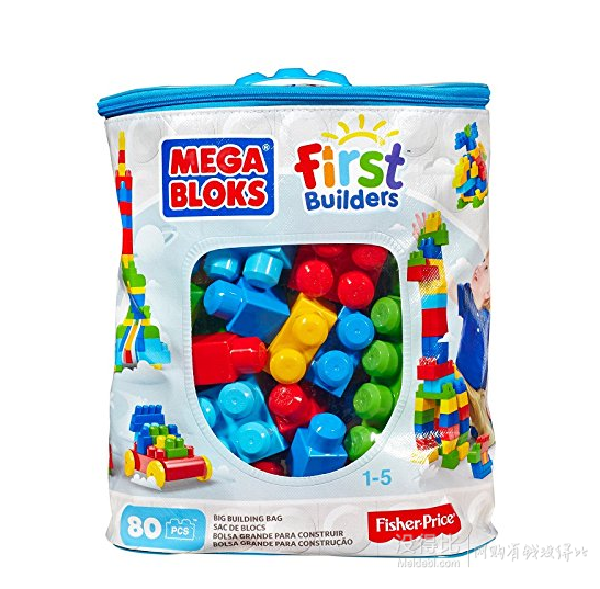 MEGA BLOKS 美高 DCH63 积木玩具（80粒、大颗粒）    79.2元包邮（99元，下单8折）