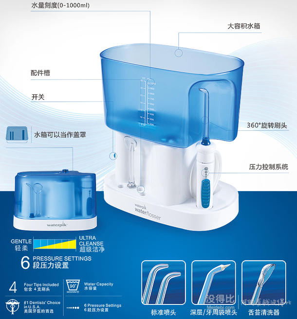 新低价！Waterpik 洁碧 WP-70EC标准型水牙线 269元包邮(399-130)