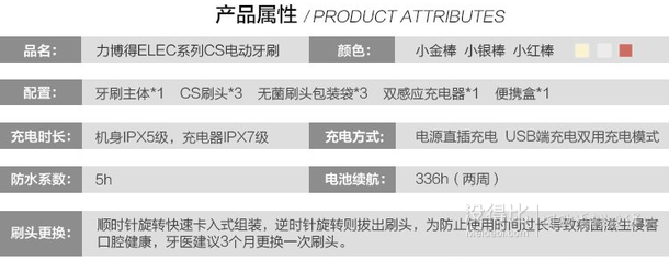 好价再来！Lebond 力博得 ELEC系列 CS电动牙刷(奥斯卡金)