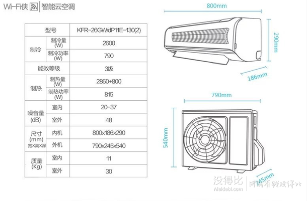 Galanz格兰仕 KFR-26GW/dP11E-130(2)大1P空调  1399元包邮（前1500名**50）