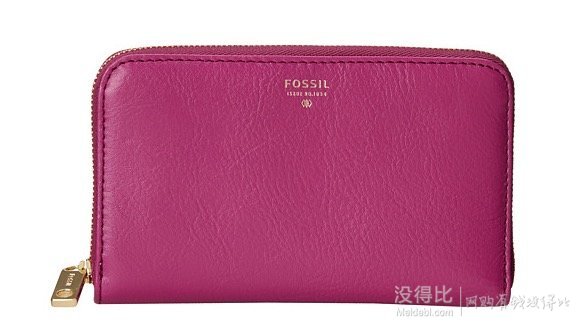 Fossil 化石 Sydney Zip Clutch 女士真皮钱包/手拿包 浅绿色