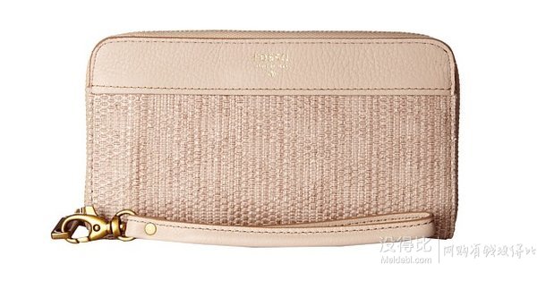 Fossil 化石 Sydney Zip Clutch 女士真皮钱包/手拿包 浅绿色