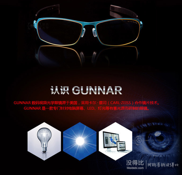 GUNNAR MLG 防辐射抗疲劳眼镜 279元（349元， 2件8折）