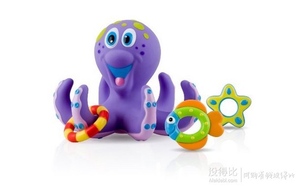 直邮到手70元！Nuby努比 Bathtime Fun Octopus Hoopla 洗澡玩具