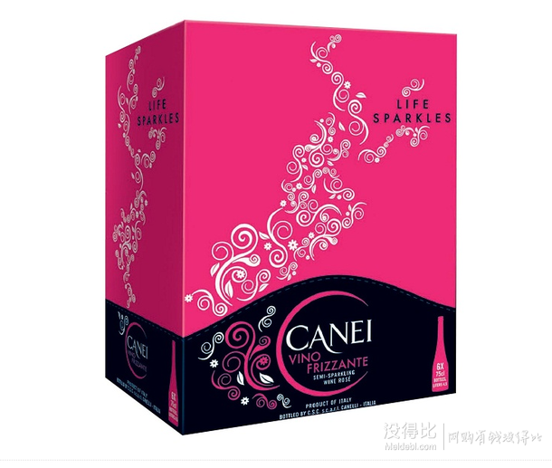 移动端： Canei 肯爱   玫瑰红半甜微起泡葡萄酒 六瓶装 750ml*6瓶 109元（129-20）