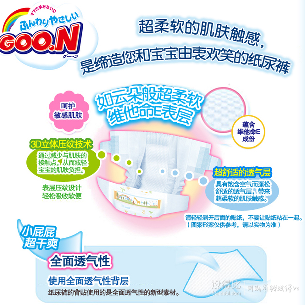 限华东、华北：GOO.N 大王 维E系列 婴幼儿纸尿裤 S84片 折54元包邮（108元，5折）