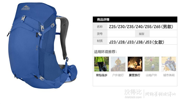 Gregory 格里高利 男式 35L 户外登山徒步背包 双肩包 Z35 799元包邮