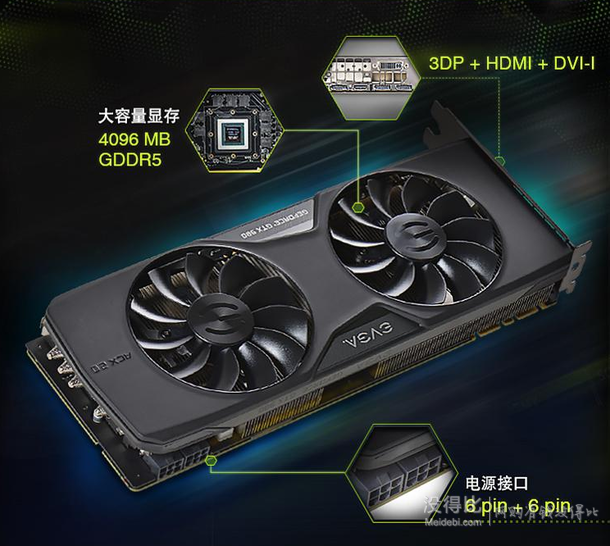 双重优惠：EVGA GTX980 4G ACX2.0 cooler 1216MHz /7010MHz 显卡3166元包邮（3699元，满减+用券）