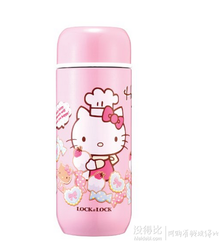 LOCK 乐扣乐扣 HELLO KITTY系列料理师不锈钢保温杯190ml HKT324P粉色 94.5包邮（189，下单5折）