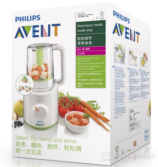 PHILIPS 飞利浦 AVENT 新安怡 SCF870 辅食蒸制搅拌一体机 539元包邮（639-100）