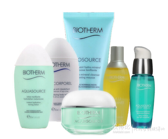 Biotherm 碧欧泉 活泉6件套 （洁面乳50ml+爽肤水30ml+透水份露15ml+香氛15ml+润体露30ml+精华露15ml） 120元