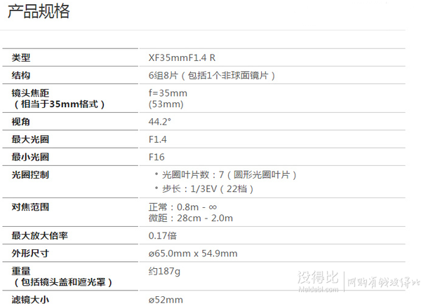 FUJIFILM  富士XF 35mmF1.4 R 定焦人像镜头